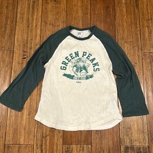 Urban Outfitters BDG green and tan long sleeve T-shirt